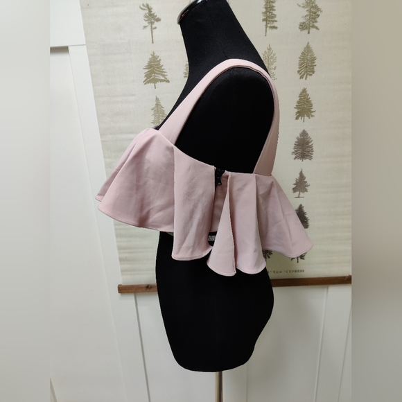 Milly Blush Ruffle Crop Top NWT - 4 - Picture 3 of 11